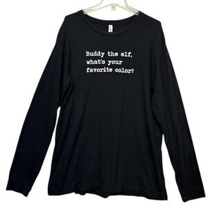 Buddy The Elf Graphic T-shirt Size XL black long sleeve Bella Canvas tee